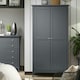 image 1 of Como 2 Door Wardrobe Shaker Style Bedroom Storage Furniture Modern - Painted Pine | Blue | Blue | One Size | 1