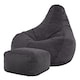 image 1 of icon Dalton Cord Adults Bean Bag Recliner and Pouffe, Ready Filled Beanbag and Footstool Grey Grey | Grey