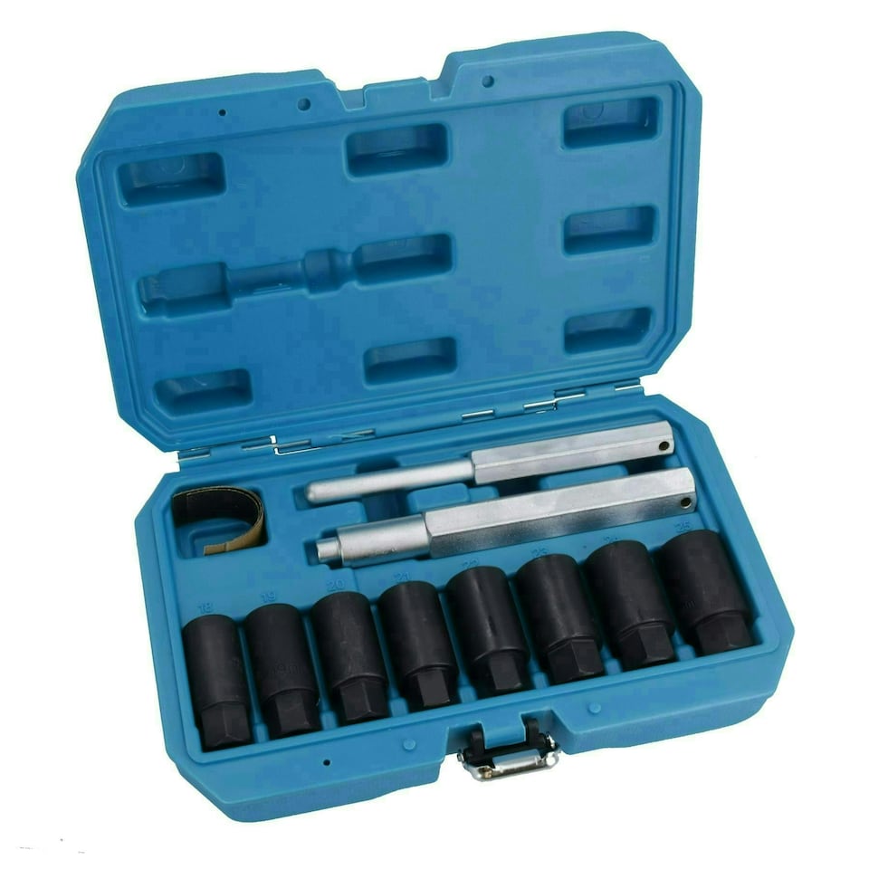 image 1 of Metric Locking Wheel Nut Impact Sockets Remover Removal 18mm - 25mm 10pc