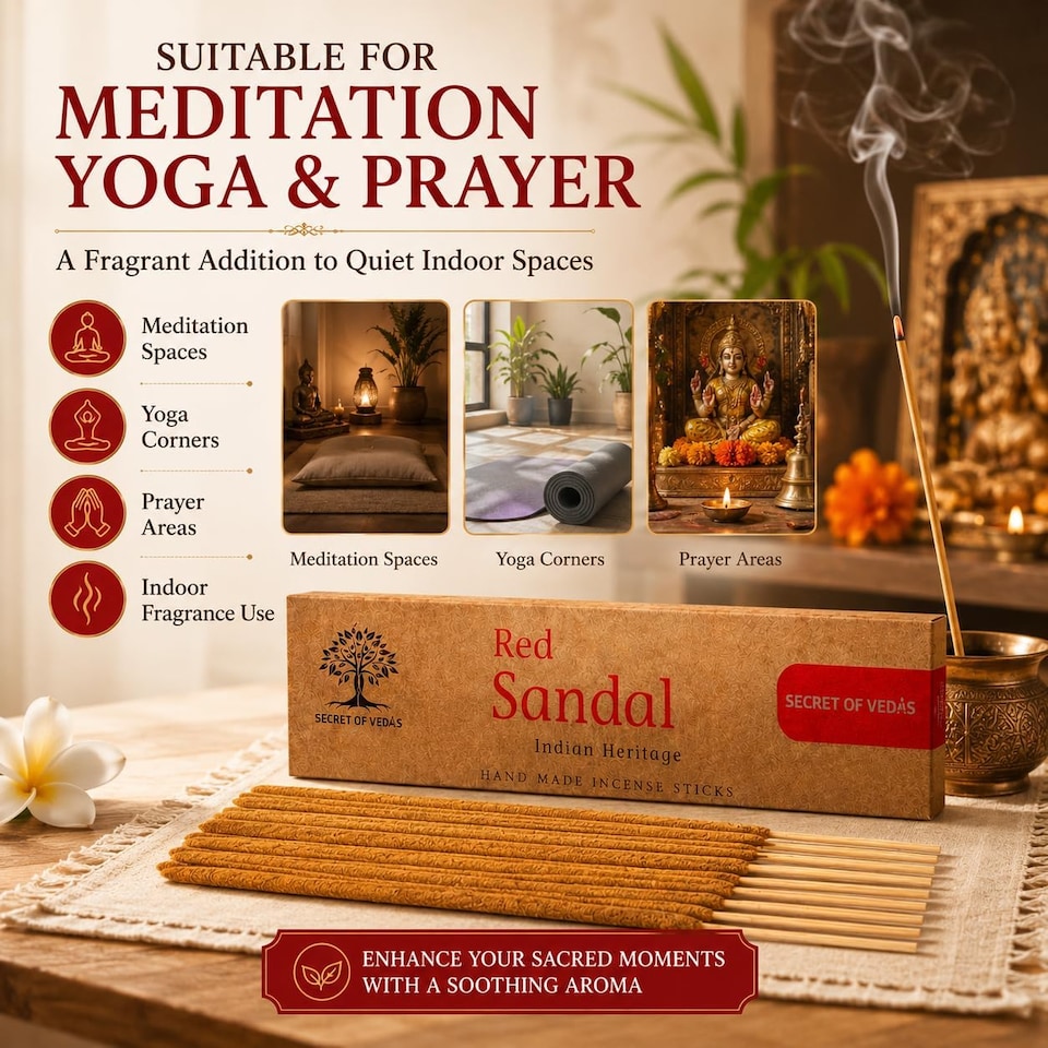 image 1 of Red Sandal Incense Sticks 20g Pack of 1 – Scented Home Fragrance Agarbatti