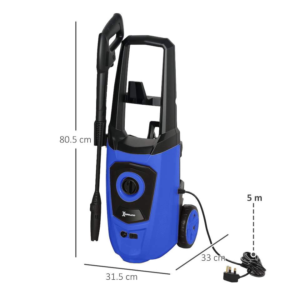 image 1 of DURHAND Portable Power Washer 1800W, 150 Bar, 510 L h for Garden, Car, Blue