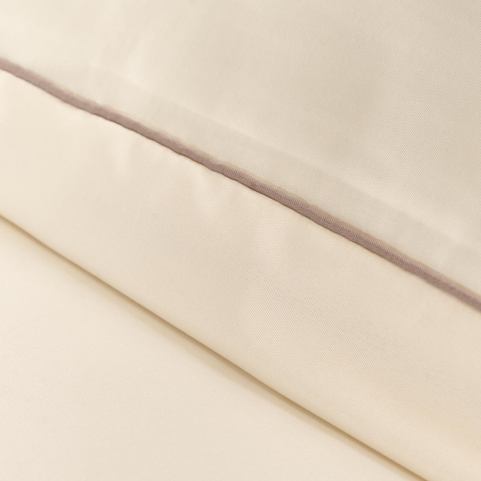 image 1 of OHS Piped Edge Bedding Set Soft Duvet Cover with Pillowcase | Cream | Natural/Ivory | Double