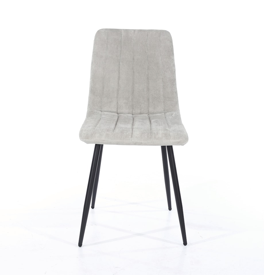 image 1 of Aspen Grey Oak Effect 80cm Square Dining Table with 2 Upholstered Straight Stitch Chairs - Compact Kitchen and Dining Set | Grey | Grey Oak Effect | One Size | 1