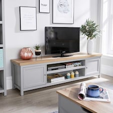 Console TV Stand Television Unit Living Room Furniture Oak Solid