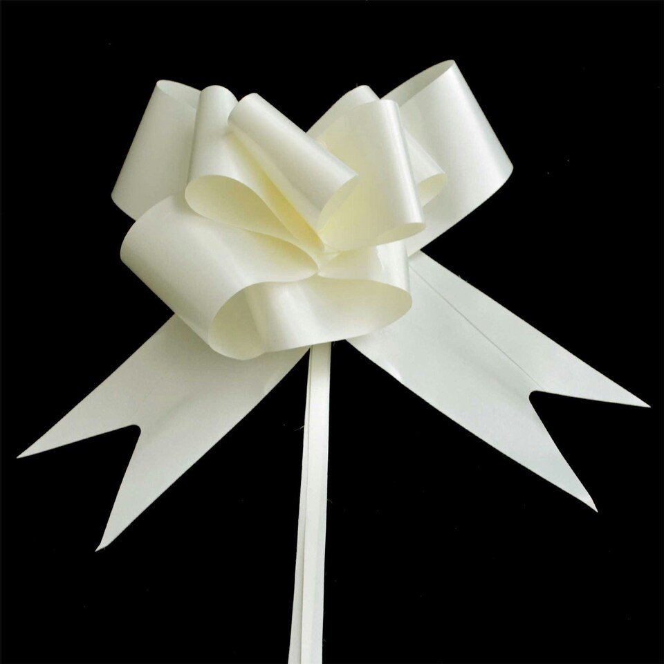 image 1 of 40Pcs 30mm Light Yellow Pull Bows
