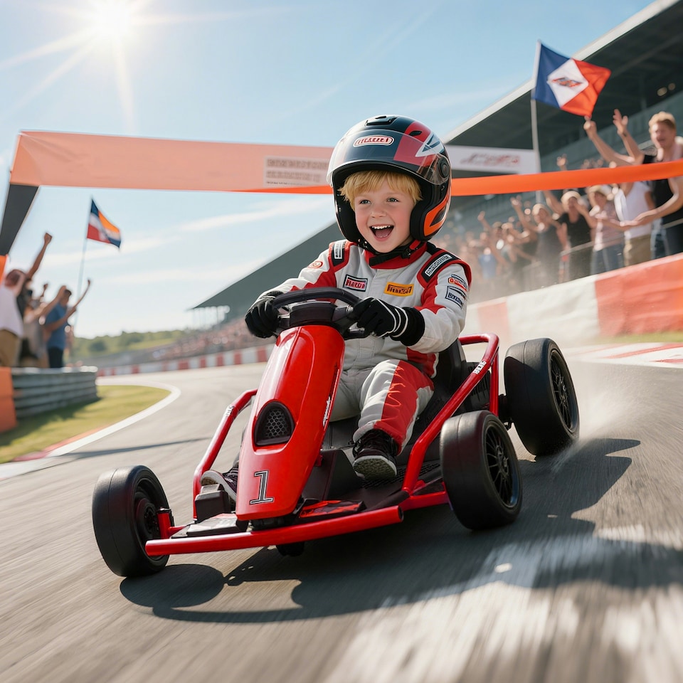 image 1 of HOMCOM 24V Electric Go Kart for Kids with Music, Horn Honking, Slow Start