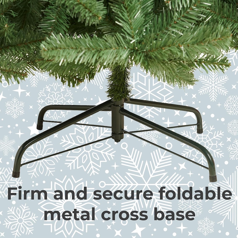 image 1 of 7ft Neo Scandinavian Tips Spruce Fir Artificial Christmas Tree Xmas Realistic Branches Green Natural Branches with Solid Metal Legs (Green) | Green