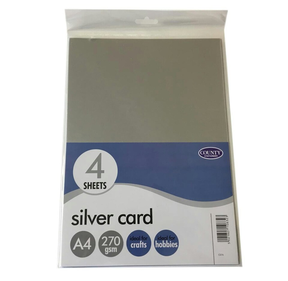 image 1 of Pack of A4 Silver Card Sheets