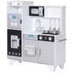 image 1 of AIYAPLAY Kids Play Kitchen, Large Pretend Play Toy Kitchen with Stove Sounds, Microwave, Ice Maker, Coffee Maker, Sink, Stainless Steel Utensils, Cooking Role Play Set for Boys and Girls 3-6 Years