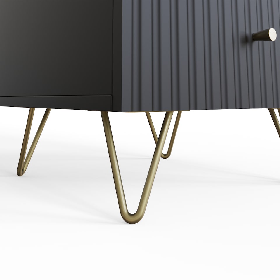 image 1 of Thalia Ribbed 2 Drawer Bedside Table