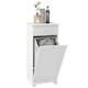 image 1 of HOMCOM Laundry Cabinet, Bathroom Cabinet with Laundry Basket, Bathroom Storage Unit with Foldable Laundry Hamper and Drawer for Washroom, White