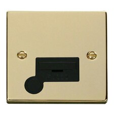 SE HOME Polished Brass 13A Fused Connection Unit With Flex Black | Polished Brass