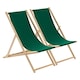 image 1 of Harbour Housewares Folding Wooden Deck Chairs - Green - Pack of 2 | Green | Green