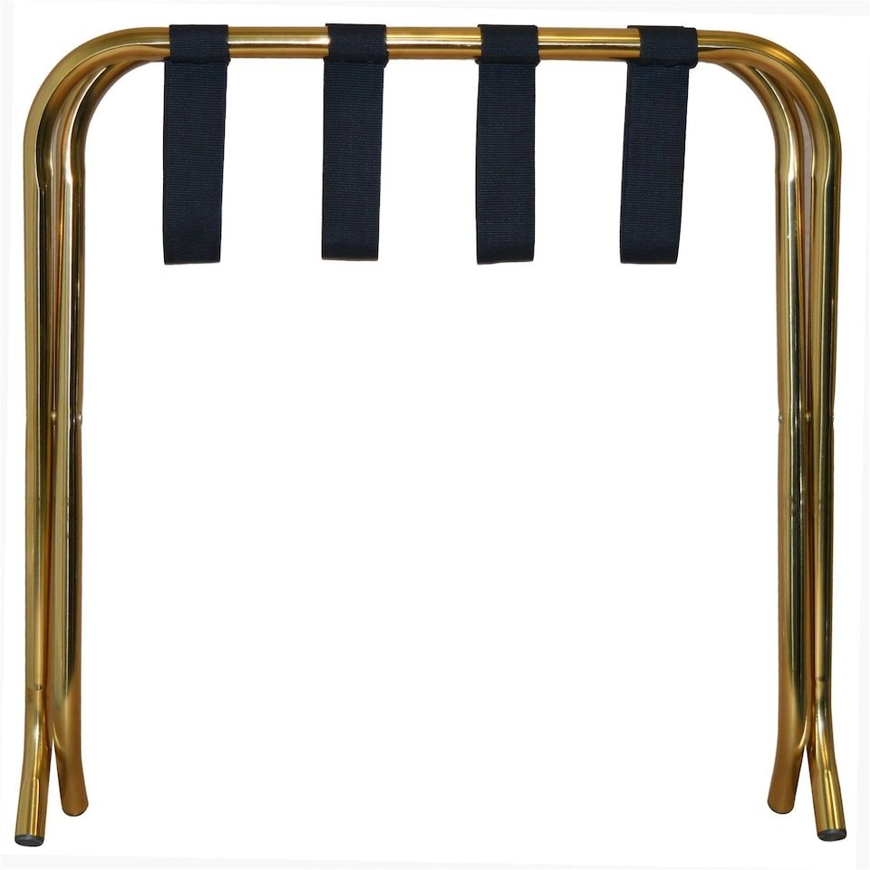 image 1 of Harbour Housewares Folding Metal Luggage Rack - Gold Yellow