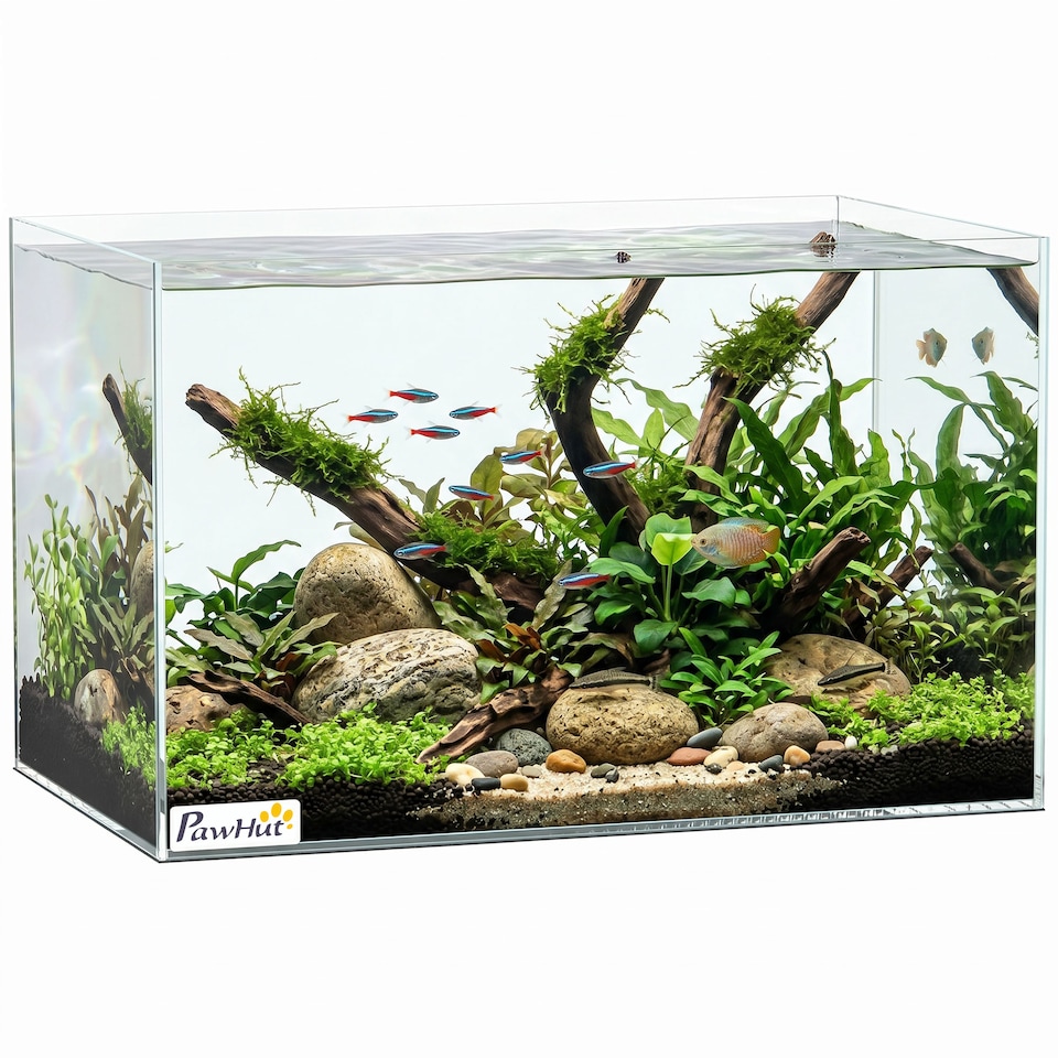 image 1 of PawHut 24L Fish Tank with Protective Base Mat 40 x 25 x 25 cm