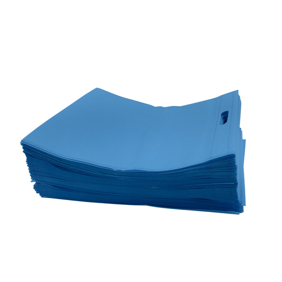 image 1 of Pack of 25 Light Blue Coloured 35x25cm Non-Woven Patch Handle Bags | Blue
