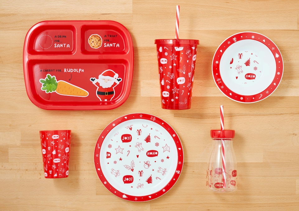 image 1 of Christmas 2 Pack Divided Plate For Santa