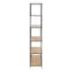 image 3 of Seaford Black Metal Large Asymmetrical Bookcase with 5 Oak Shelves