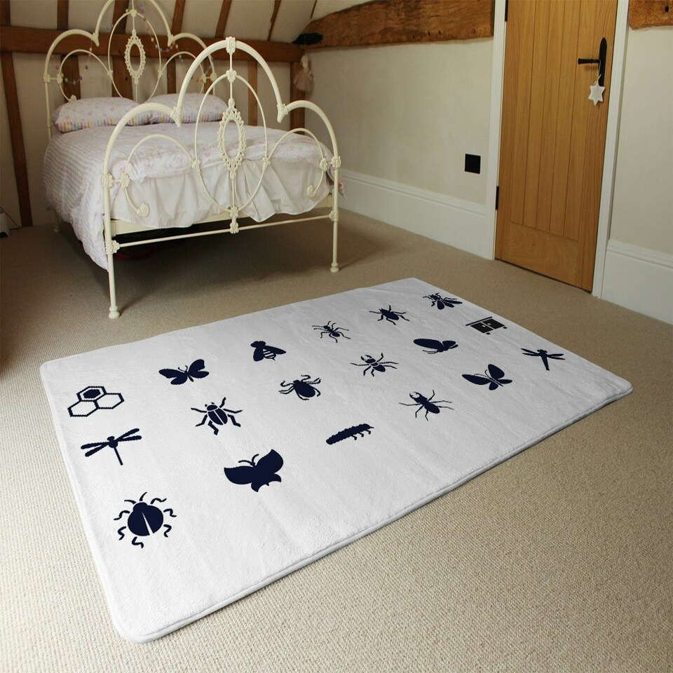 image 1 of Insect icons (Rug) White | L