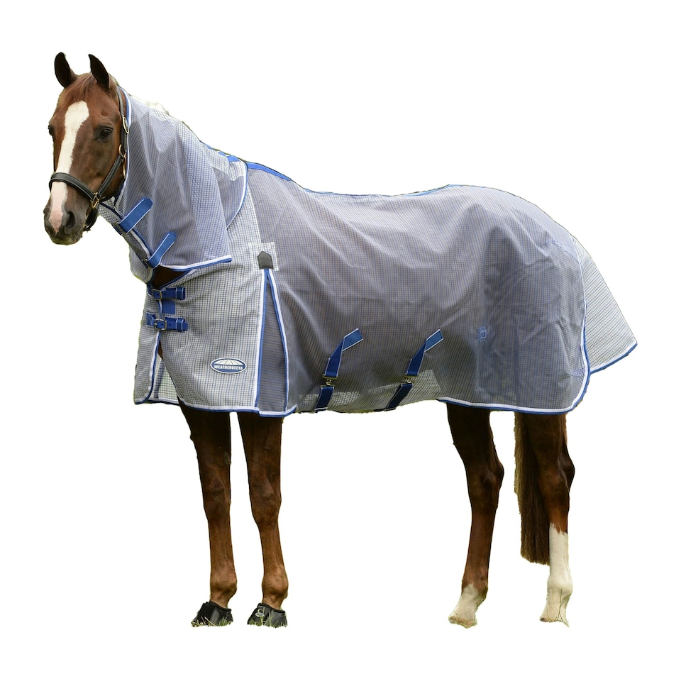 image 1 of Weatherbeeta Comfitec Ripshield Plus Combo Neck Ultra Belly Wrap Horse Turnout Rug - White/Blue - 5´