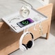 image 7 of Bedside Shelf for Bunk Beds & Bed Frames - Floating Bedside Tray with 4 Hooks, No-Drill Installation - Ideal for Dorm Rooms, Kids Rooms & Small Spaces (White)