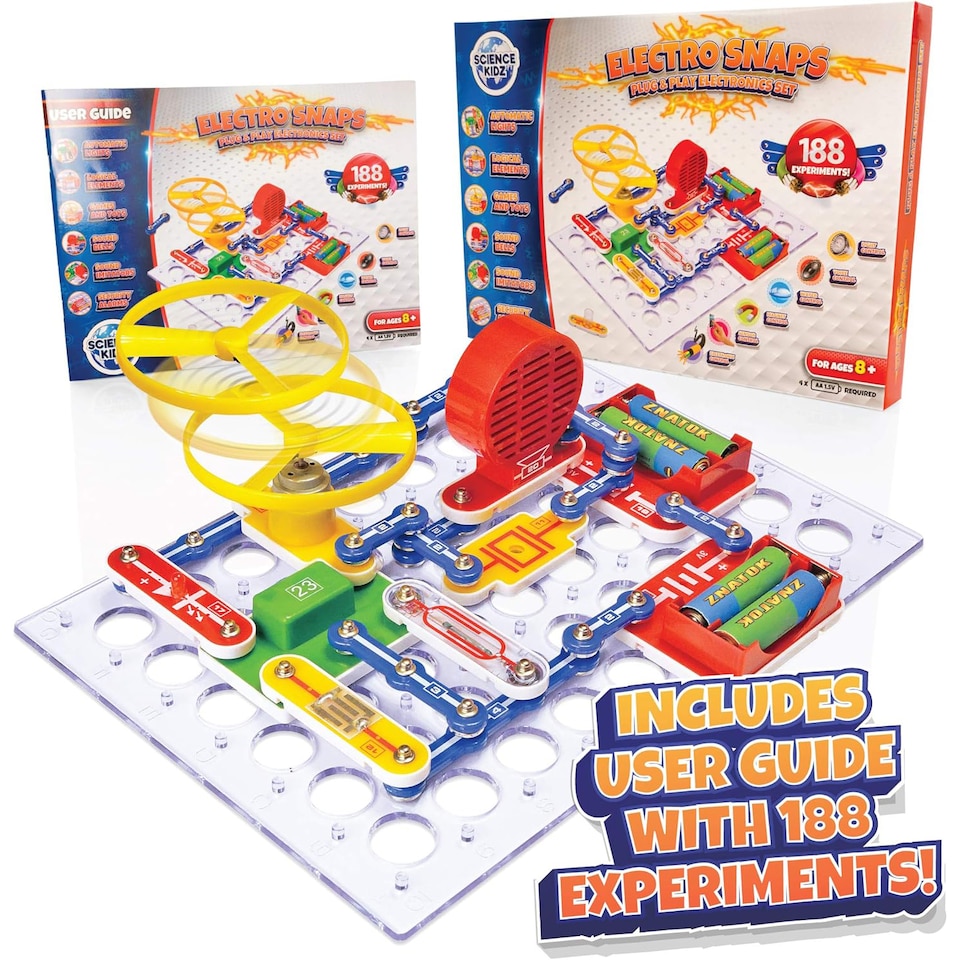 image 1 of Science Kidz Electro Snaps 188 Piece Electronics Set