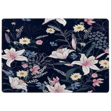 Tropical White & Pink Flowers (Rug) Pink | XL: 160x230cm