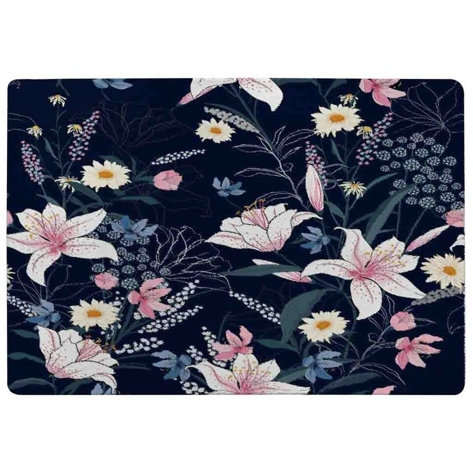 image 1 of Tropical White & Pink Flowers (Rug) Pink | XL: 160x230cm