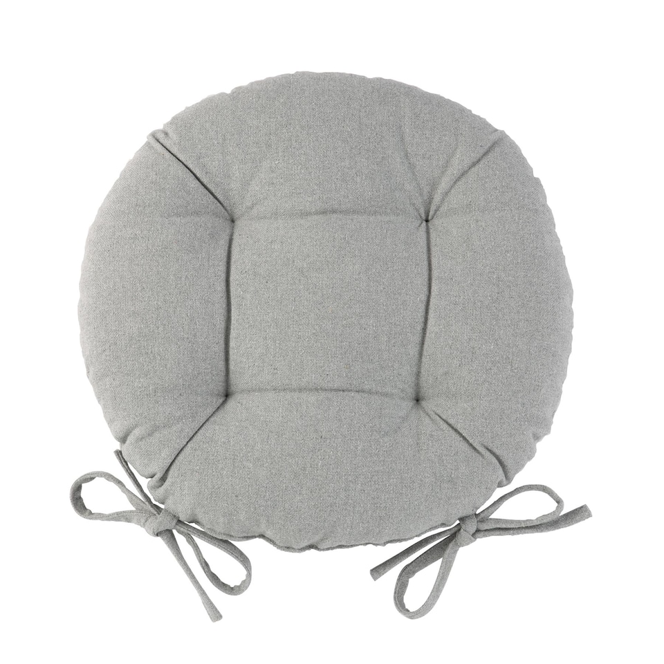 image 1 of Harbour Housewares Round Garden Chair Seat Cushion - Grey | Grey | Grey