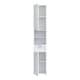 image 5 of Lokko Tall Narrow Bathroom Cabinet with 2 Doors & 1 Drawer with Silver Handles in White
