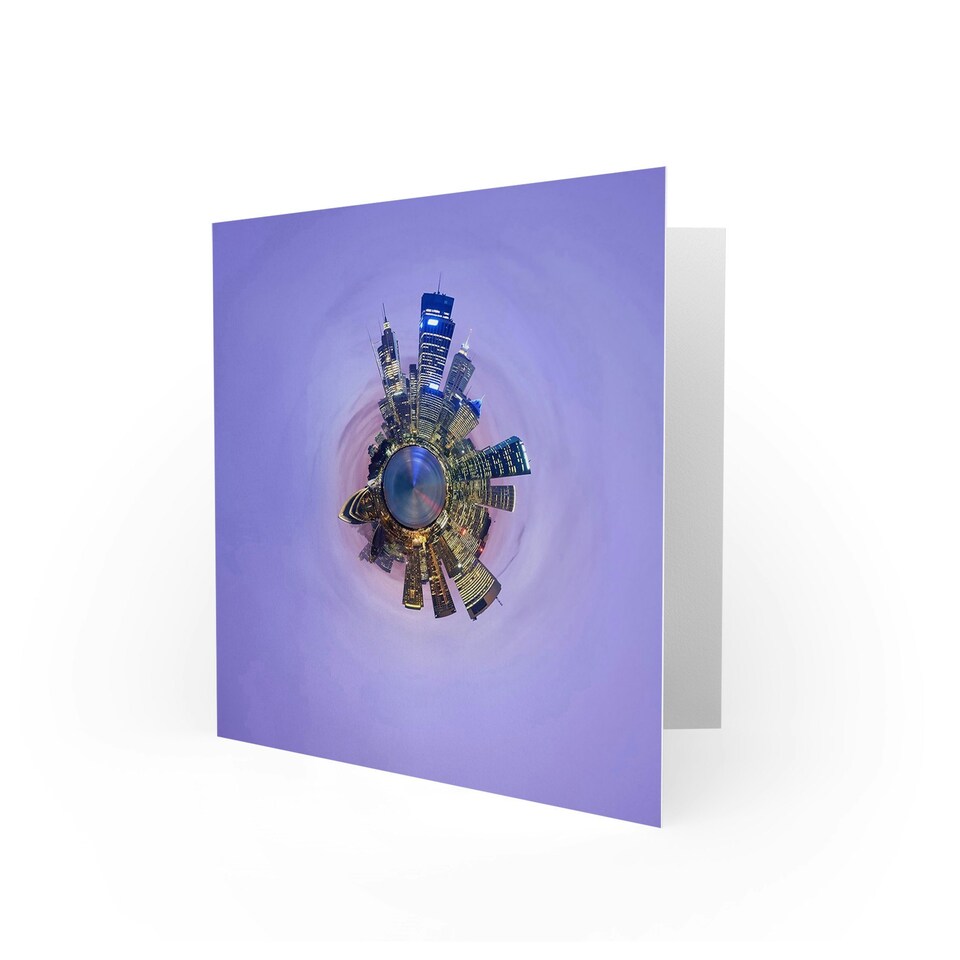 image 1 of Little World City Skyline Skyscraper Wheel Art Card