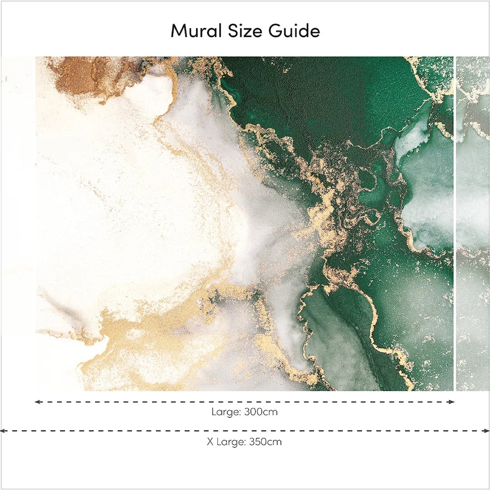 image 1 of Amalfi Full Wall Mural in Emerald and Gold | Green | Emerald And Gold | Large (300cm x 240cm), Extra Large (350cm x 240cm)