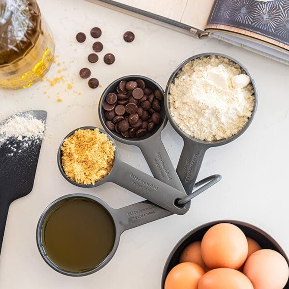 image 1 of KitchenAid 4 Piece Measuring Cup Set Charcoal Grey