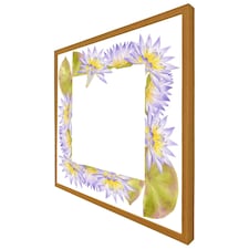 Gold & purple flowers (Picture Frame) Brown | Oak | L