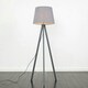 image 2 of ValueLights Modern Grey Wood Tripod Design Floor Lamp With Grey Shade