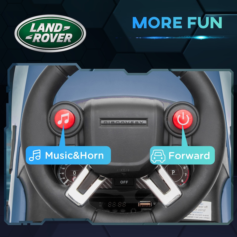 image 1 of AIYAPLAY Land Rover Licensed Kids Ride On Car, Sliding Car, Light Blue