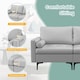 image 5 of COSTWAY 2 Seater Sofa Bed Leathaire Upholstered Corner Sofa Lounge Couch