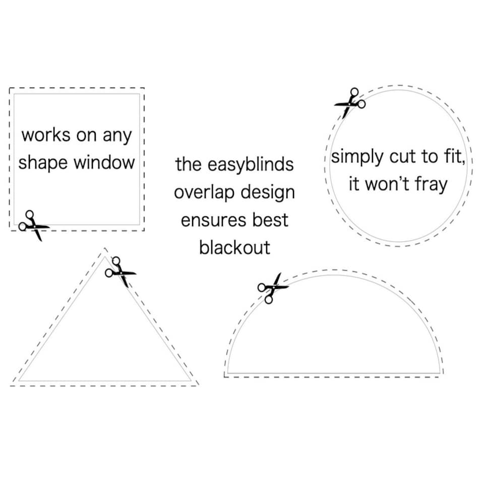 image 1 of Easyblinds easynight premium blackout blind, White, complete blackout, self-adhesive attachments, cut to size,shape up to 200x135cm | White | White | Not provided | 1