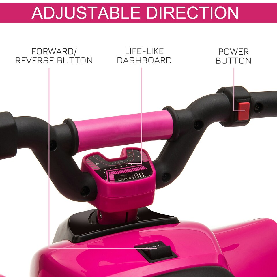 image 1 of HOMCOM 6V Kids Electric Ride on Car for 18-36 Months Toddlers Pink