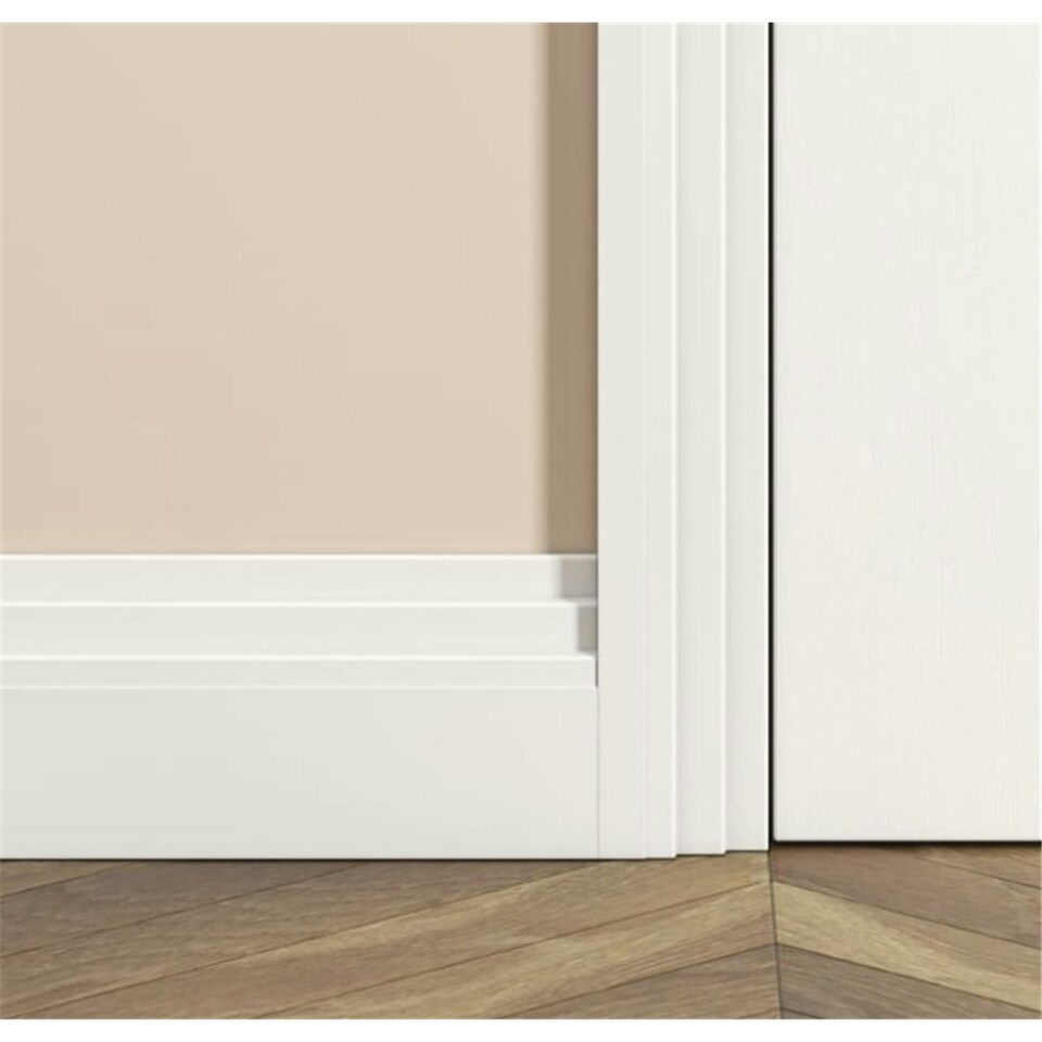 image 1 of PACK OF 10 - Chamfered Stepped White Primed MDF Architrave - 18mm x 94mm x 2200mm