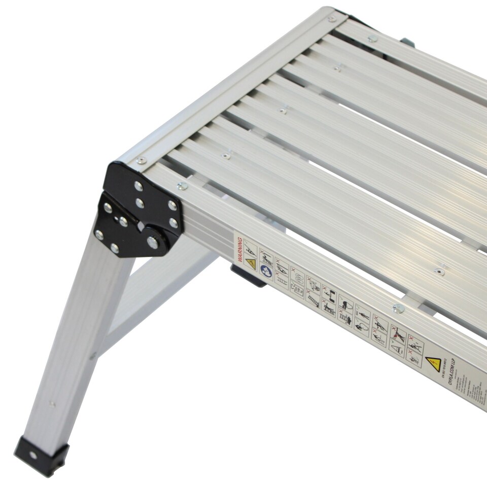 image 1 of 150kg Folding Aluminium Work Platform Step Up Bench Ladder EN131 | Silver