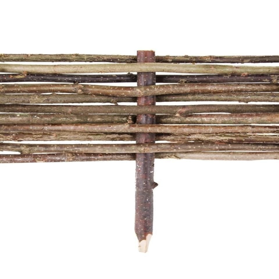 image 1 of 2m Flexible Woven Hazel Hurdle Lawn Edging in Brown Brown