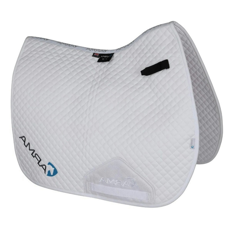 image 1 of ARMA Logo Horse GP Saddlepad - White - 17in - 18in