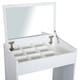 image 6 of HOMCOM Dressing Table Set Padded Stool with Flip-up Mirror Multi-purpose - White