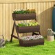 image 2 of Outsunny 3 Tier Raised Garden Bed Wooden Elevated Planter Box Kit, Tan 