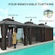 image 8 of Outsunny 3x3(m) Hardtop Gazebo with Polycarbonate Roof & Sides, Brown