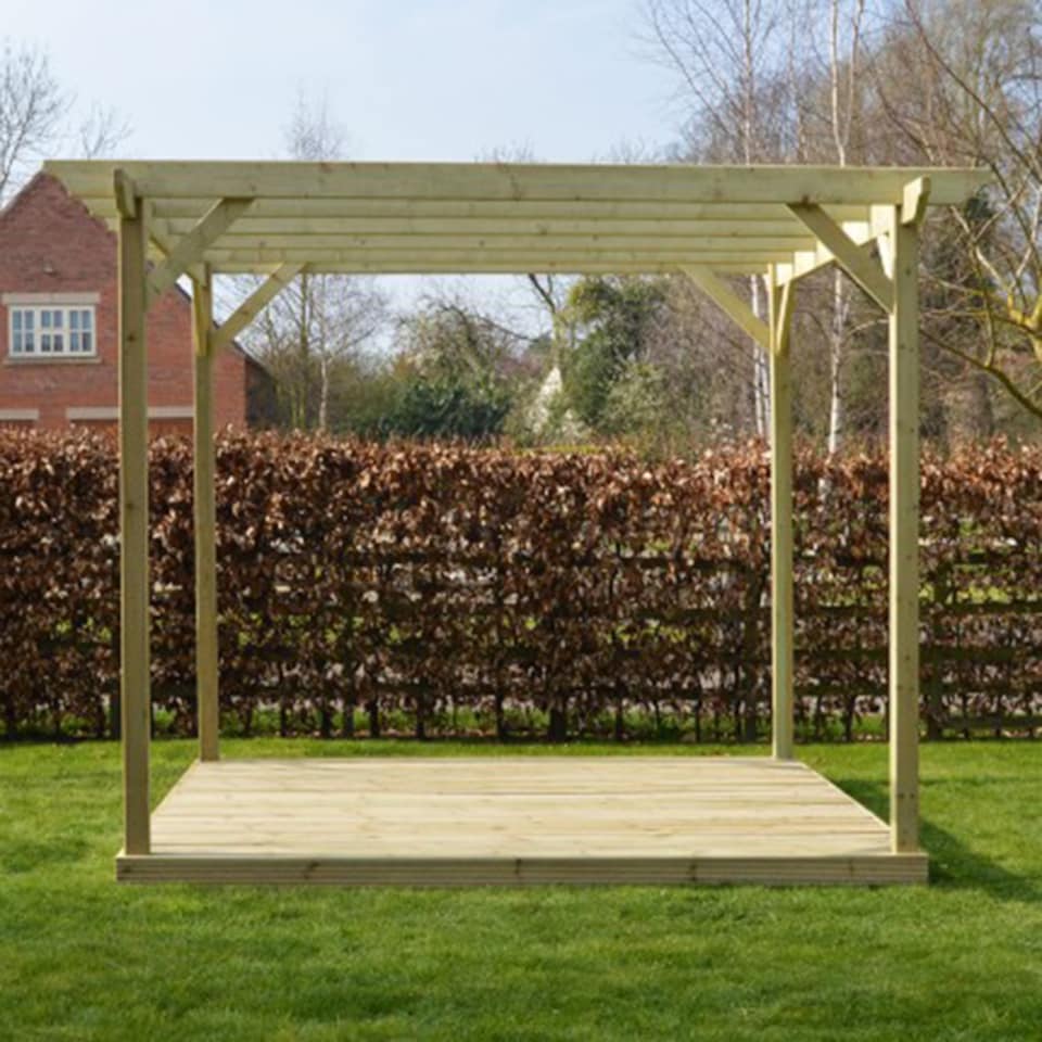 image 1 of Pergola and Decking Kit - L240 x W240 x H270 cm - Light Green
