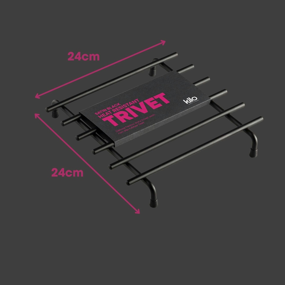 image 1 of Kilo Deluxe Metal Trivet, Medium, Black