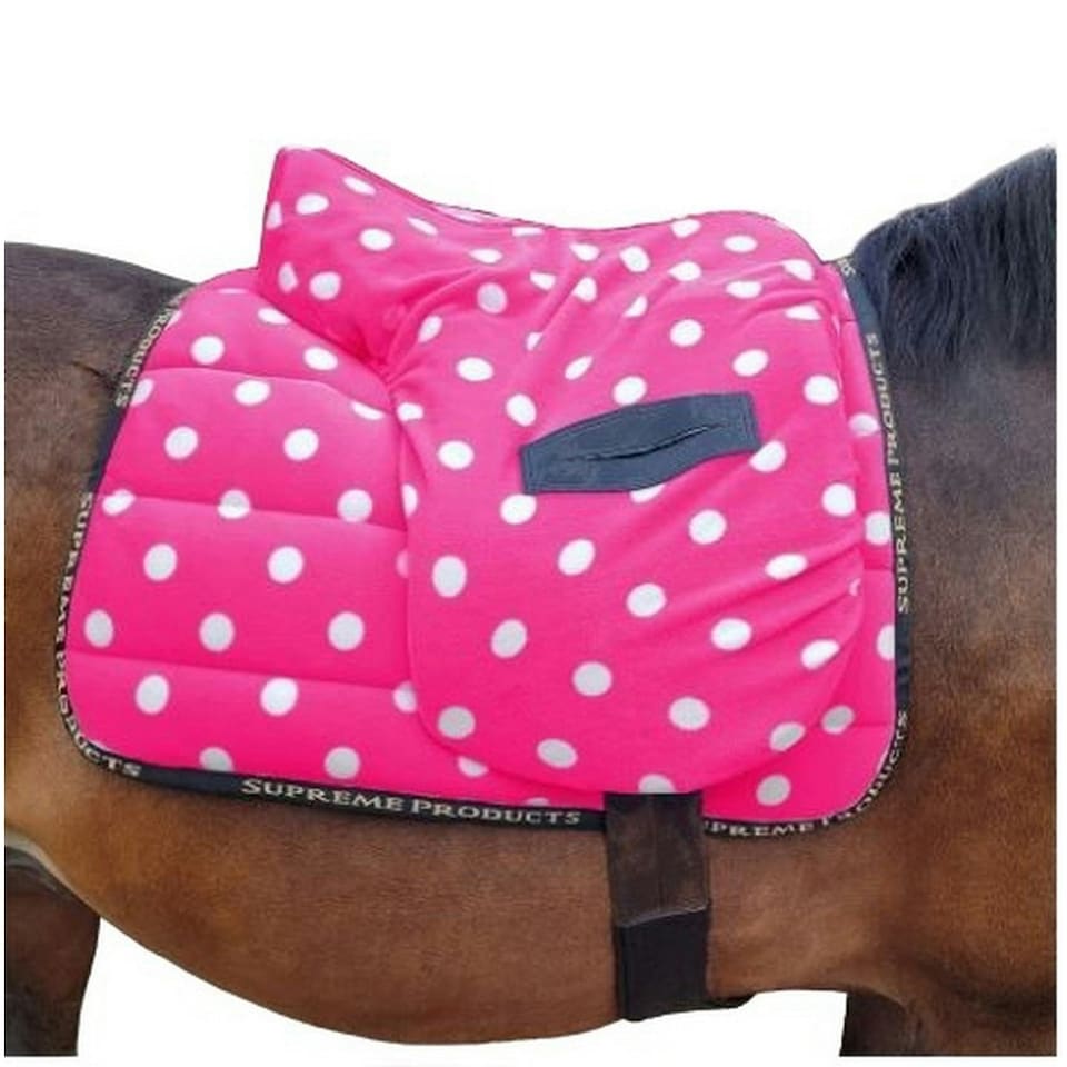 Supreme Products Dotty Fleece Horse Saddlepad - Paradise Pink - Pony