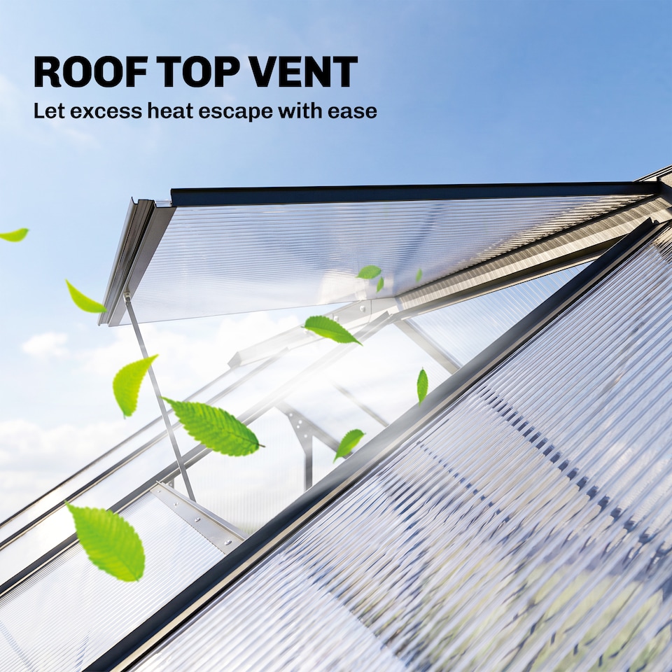 image 1 of Outsunny 6x8ft Walk-In Polycarbonate Greenhouse Plant Grow Galvanized Aluminium